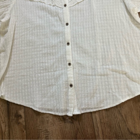 NEW! Knox Rose White Blouse, Button Down, Popover, Cottagecore, Textured, XL - Picture 6 of 11
